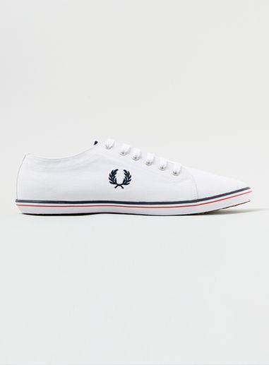 Topman Mens Fred Perry White Twill Plimsolls
