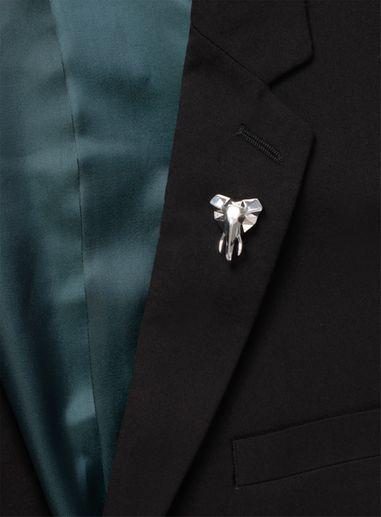 Topman Mens Silver Look Origami Elephant Brooch*