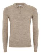 Topman Mens Stone Muscle Fit Merino Knitted Polo