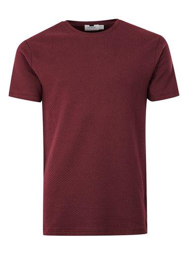 Topman Mens Burgundy Bubble Textured T-shirt