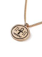 Topman Mens Gold 'life' Vintage Engraved Necklace*