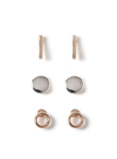 Topman Mens Silver Mixed Metal Earring Pack*