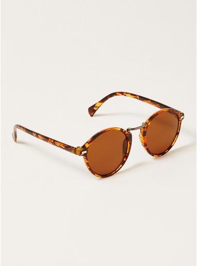 Topman Mens Brown Tortoiseshell Mini Round Sunglasses