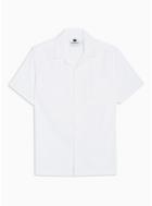 Topman Mens White Seersucker Revere Shirt