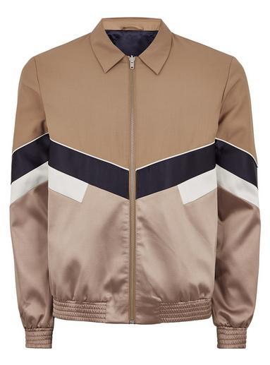 Topman Mens Stone Chevron Track Top