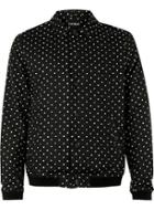 Topman Mens Black And White Spotted Tailored Coach Jacket