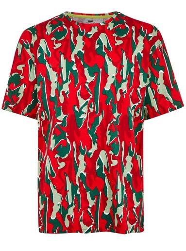 Topman Mens Red 'hyke' Camouflage T-shirt