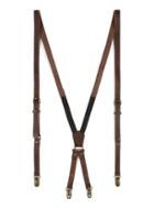 Topman Mens Chocolate Brown Premium Leather Suspenders