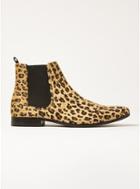 Topman Mens Brown Tan Leopard Fisco Chelsea Boots