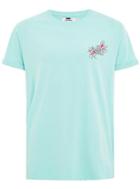 Topman Mens Blue Embroidered T-shirt