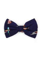 Topman Mens Blue Navy Bird Print Bow Tie