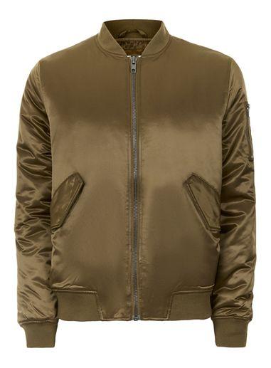 Topman Mens Green Khaki Embroidered Crane Bomber Jacket