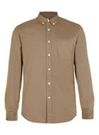Topman Mens Walnut Brown Oxford Long Sleeve Casual Shirt