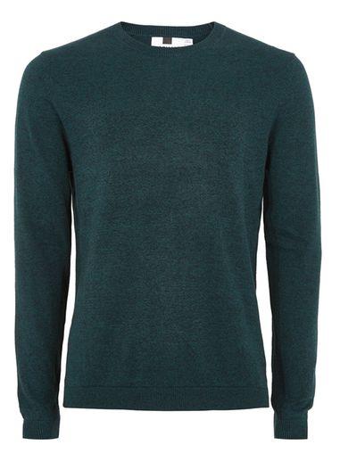 Topman Mens Blue Teal Twist Sweater