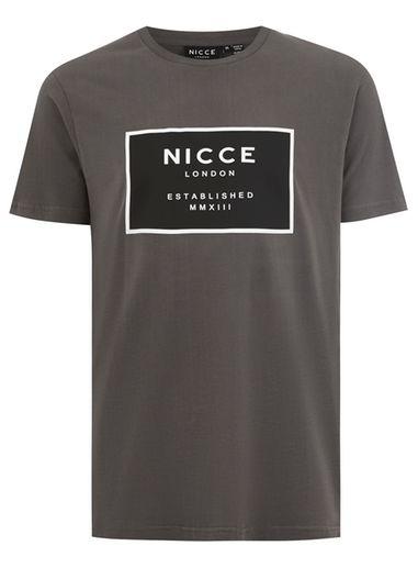Topman Mens Grey Nicce Gray 'est' Logo T-shirt