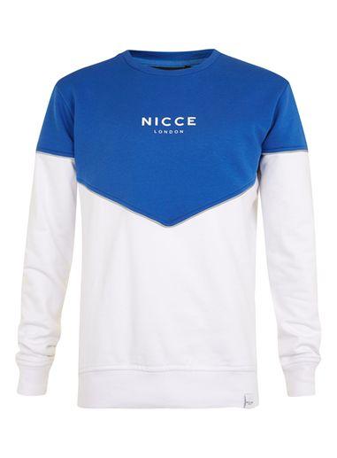 Topman Mens Nicce Blue And White Chevron Sweatshirt