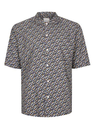 Topman Mens Multi Topman Premium Geo Print Short Sleeve Casual Shirt