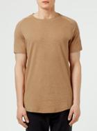 Topman Mens Brown Selected Homme Tan Raglan T-shirt