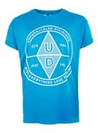 Topman Mens Blue Wash Risk Print T-shirt