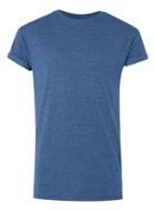 Topman Mens Blue Navy Salt And Pepper Muscle Fit Roller T-shirt