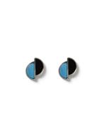 Topman Mens Multi Black, Blue And Silver Look Split Stud Earrings*