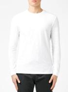 Topman Mens White Slubby Slim Fit Long Sleeve T-shirt