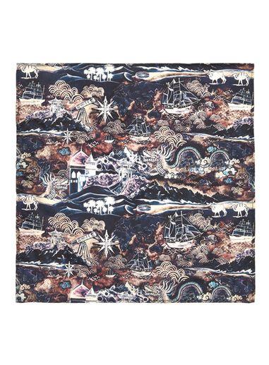 Topman Mens Multi Atlas Print Liberty Fabric Pocket Square