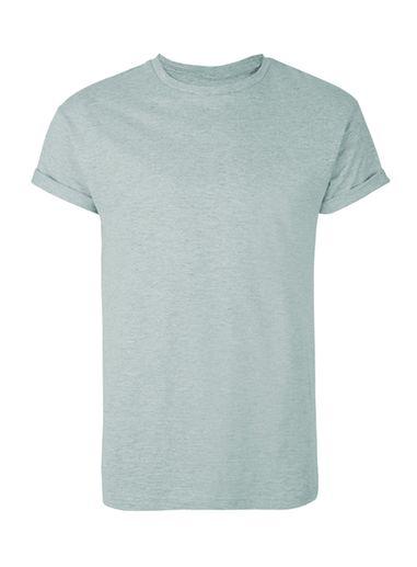 Topman Mens Blue Textured Muscle Roller Sleeve Fit T-shirt