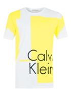 Topman Mens Calvin Klein White And Yellow Print T-shirt