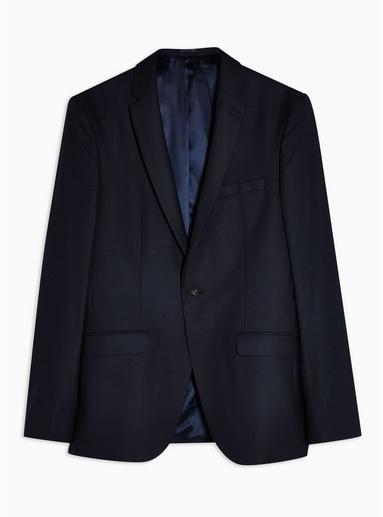 Topman Mens Navy Super Skinny Fit Single Breasted Blazer With Notch Lapels