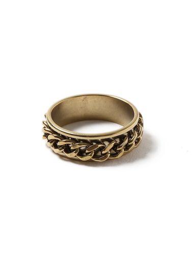 Topman Mens Gold Look Chain Ring*