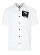 Topman Mens Black And White West Coast Print Short Sleeve Casual Shirt