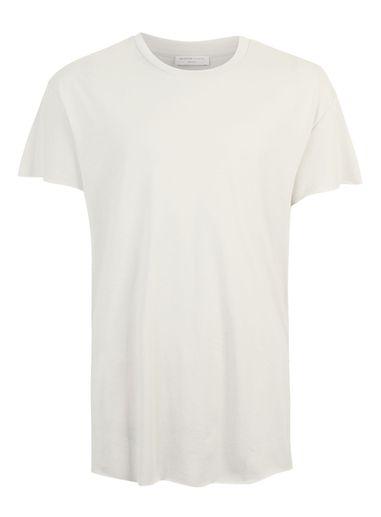 Topman Mens Selected Homme Light Grey Raw Edge T-shirt