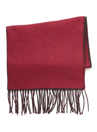 Topman Mens Red Burgundy And Charcoal Woven Scarf