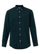 Topman Mens Green And Black Oxford Shirt