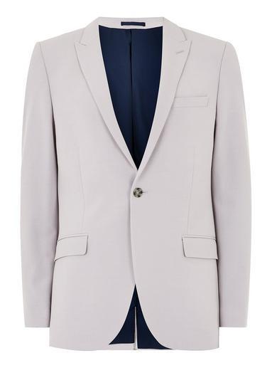 Topman Mens Mid Grey Light Grey Spray On Blazer