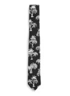 Topman Mens Black And Grey Palm Print Tie