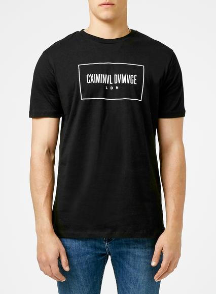 Topman Mens Criminal Damage Black November T-shirt*