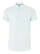 Topman Mens Green Mint Oxford Short Sleeve Shirt
