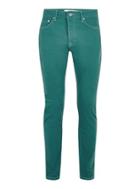 Topman Mens Green Contrast Stitch Stretch Skinny Jeans