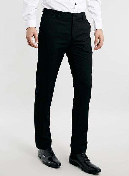 Topman Mens Black Skinny Fit Trousers In Odd Number Waist Sizes