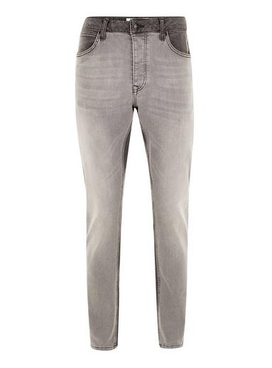 Topman Mens Grey Panelled Stretch Slim Jeans