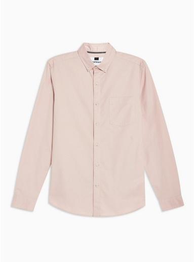 Topman Mens Pink Stretch Skinny Oxford Shirt