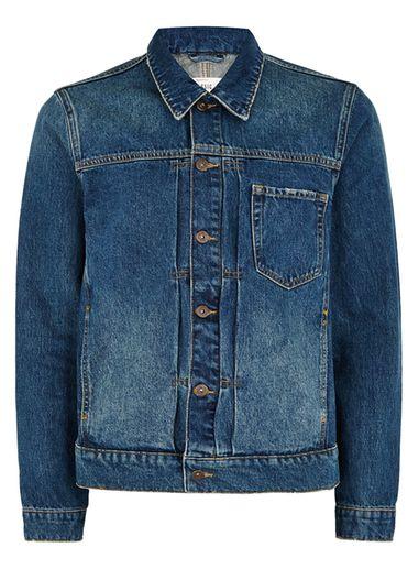 Topman Mens Blue Cinch Back Denim Jacket