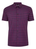 Topman Mens Multi Navy Gingham Short Sleeve Shirt