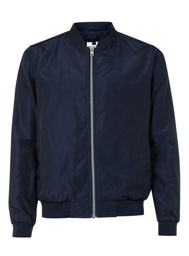 Topman Mens Blue Navy Lightweight Bomber Jacket