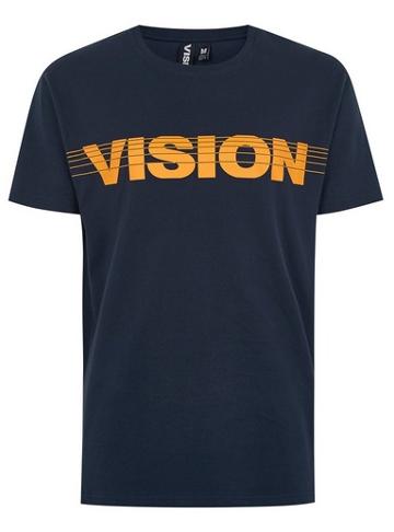 Vision Mens Vision Street Wear Navy 'strike Through' T-shirt