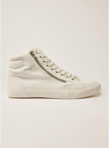 Topman Mens White Wheeler Hi Top Sneakers
