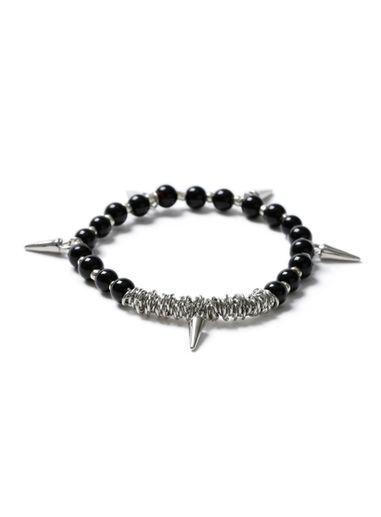 Topman Mens Black Spike Bead Bracelet*