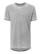 Topman Mens Light Grey Burnout Wash Longline T-shirt